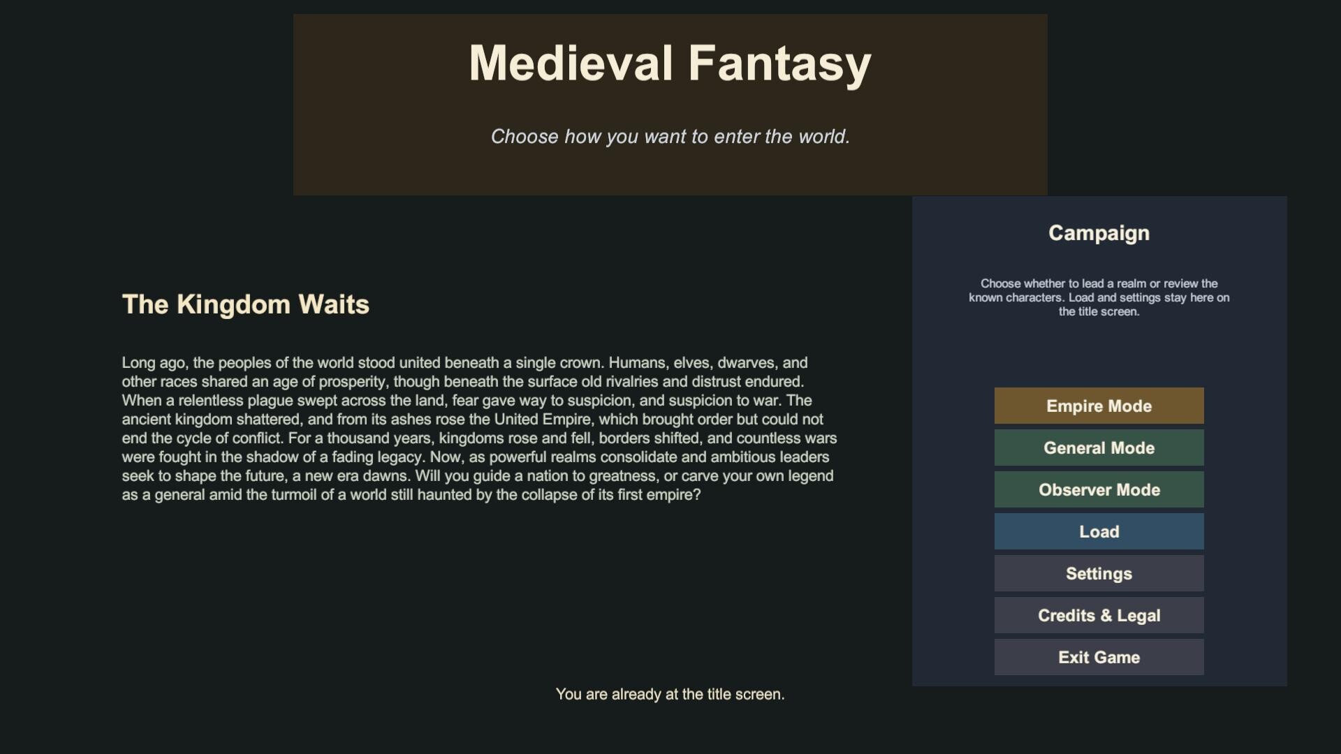 Medieval Fantasy screenshot 1
