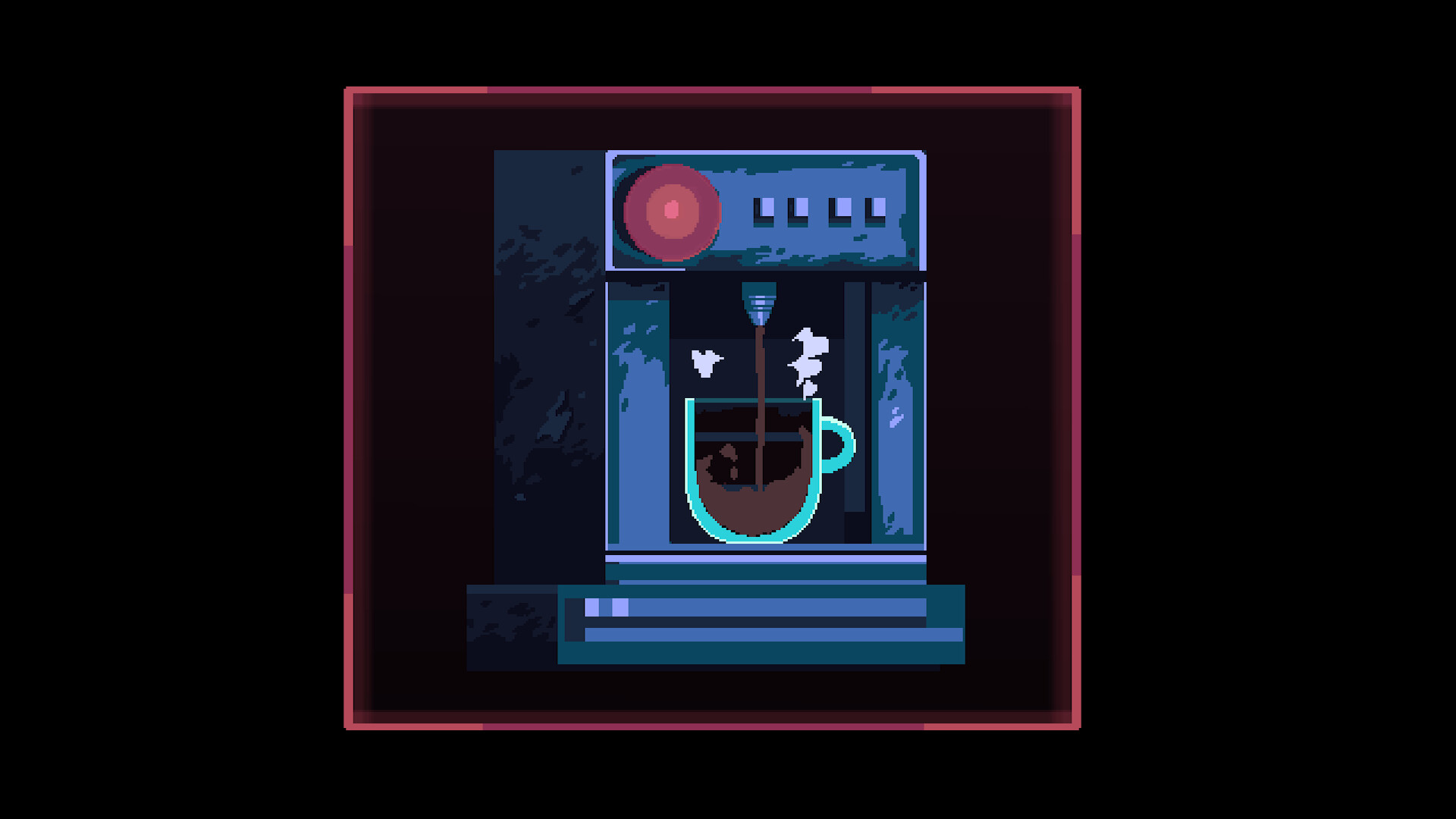 『Hotel Is Hungry』公式スクリーンショット。コーヒーメーカーからカップへコーヒーが注がれるミニゲーム画面
