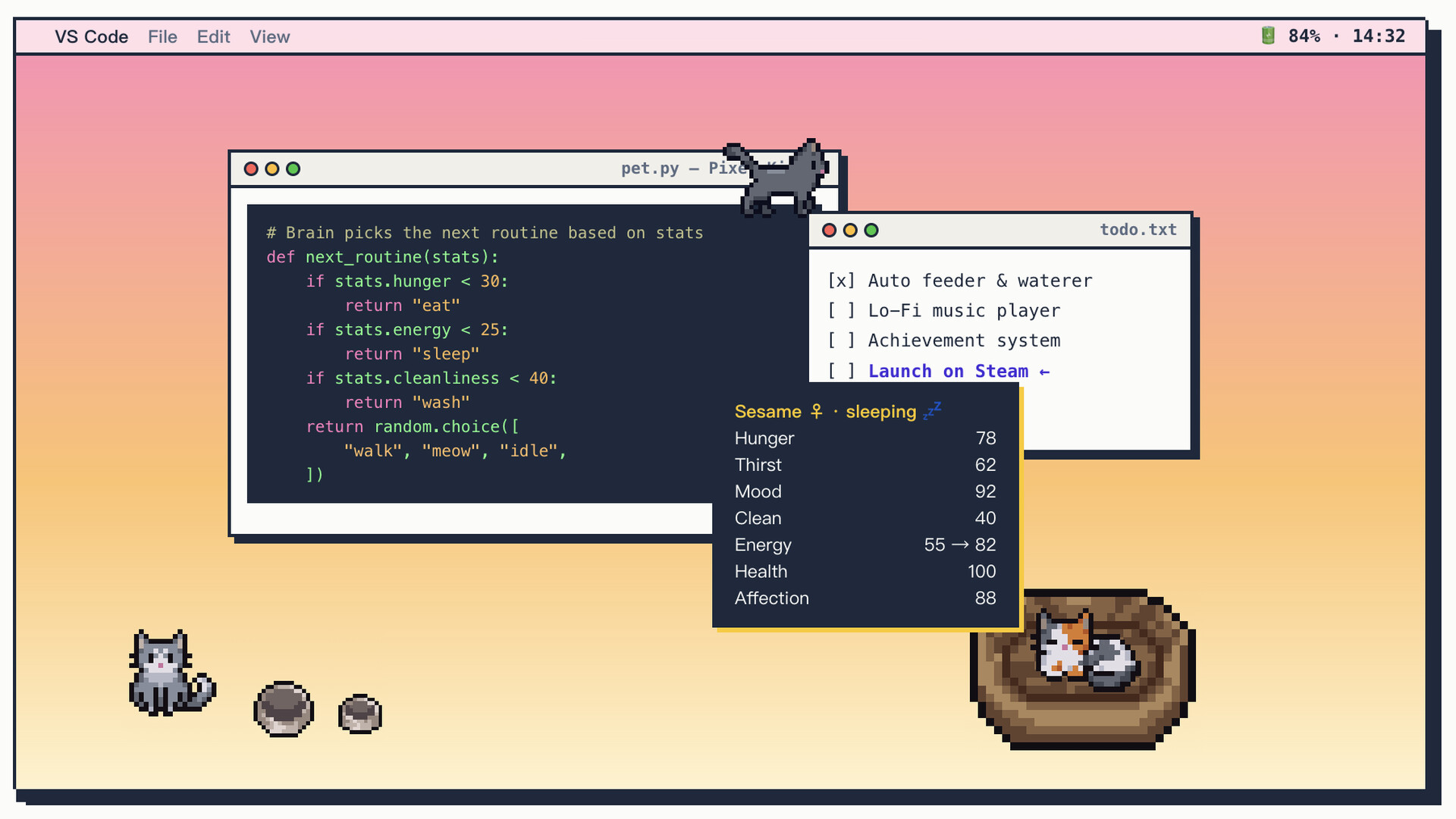 Pixel Kitten Desktopのスクリーンショット 1