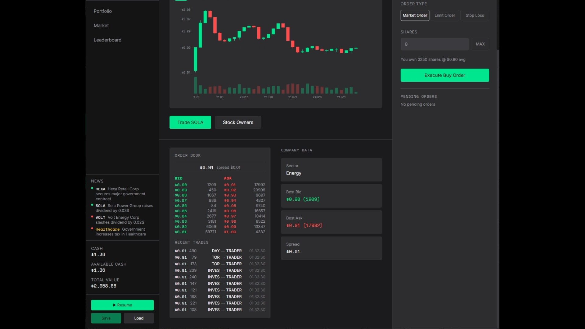 FUNEX: Stock Market Simulator screenshot