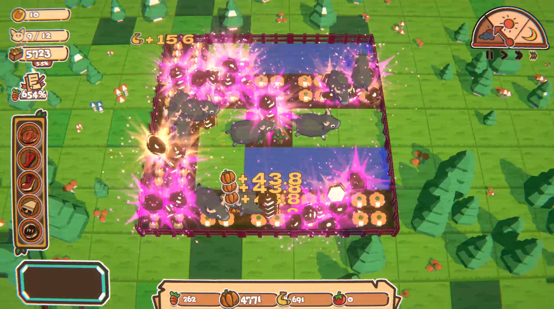 Crazy Farm: Roguelike Idle Building Game gameplay screenshot 1
