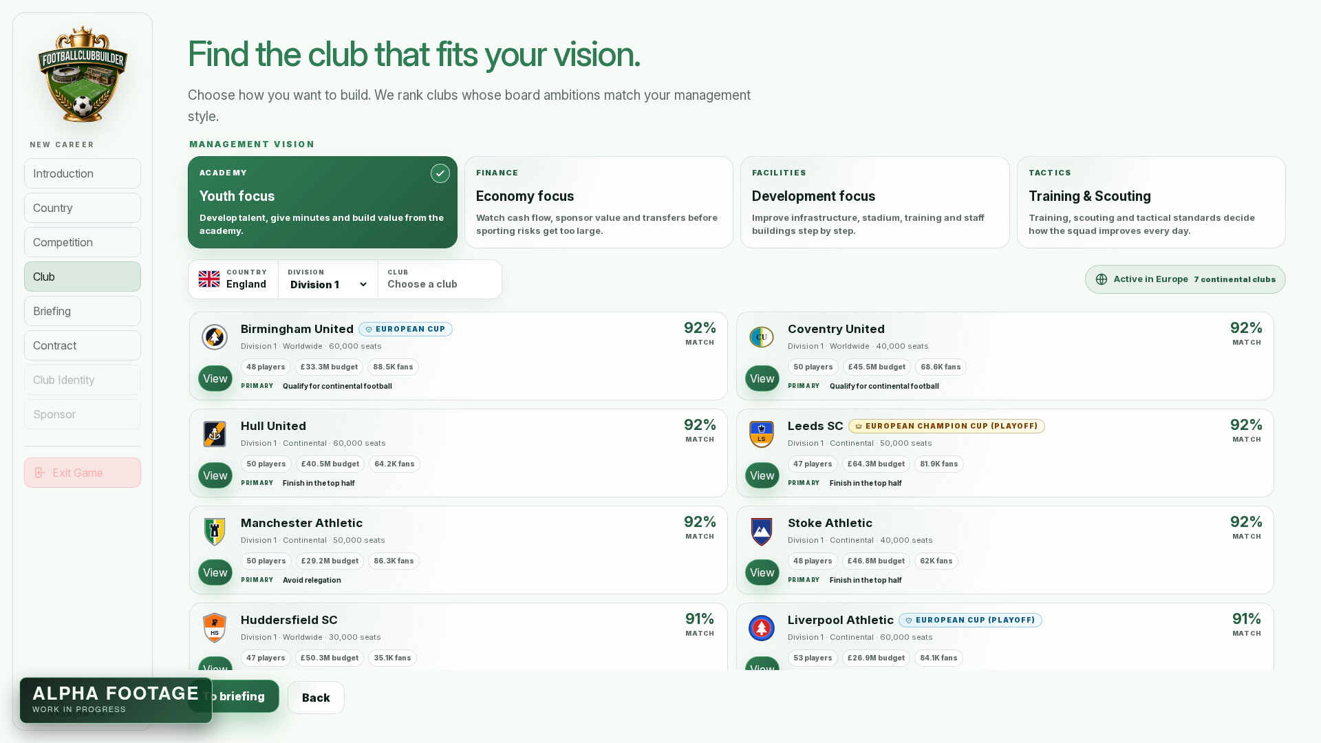 Football Club Builder screenshot #2