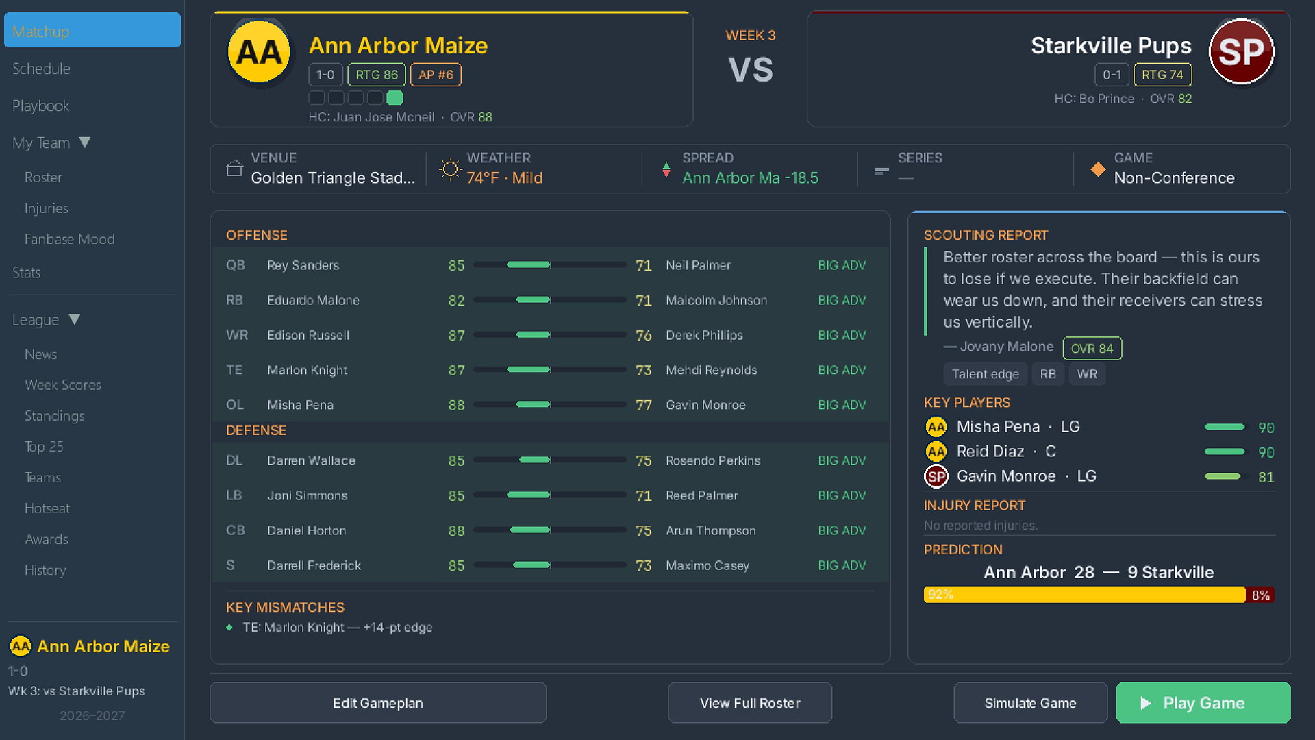 Cornerstone: College Football screenshot 1