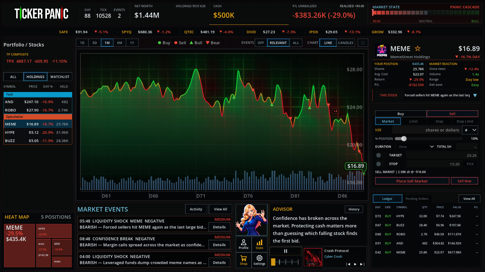 Ticker Panic: Stock Market Simulator screenshot 4