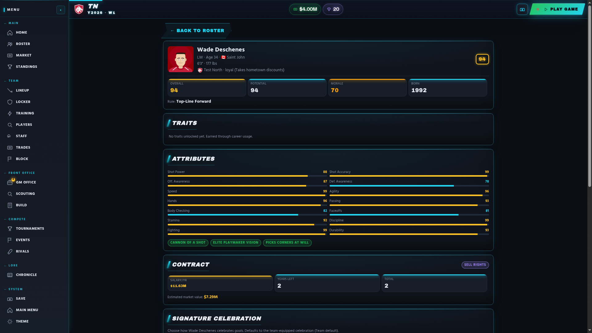 OvertimeGM: Hockey Manager screenshot 1