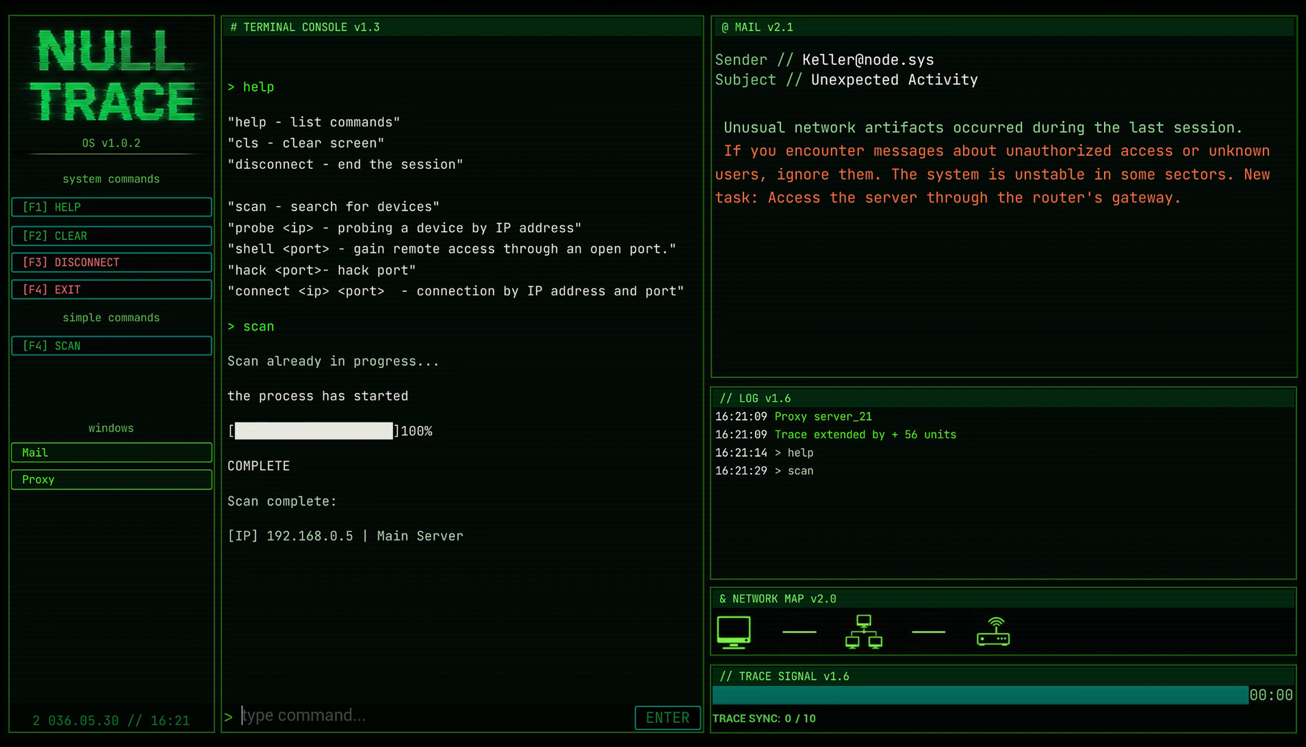 NULL TRACE screenshot