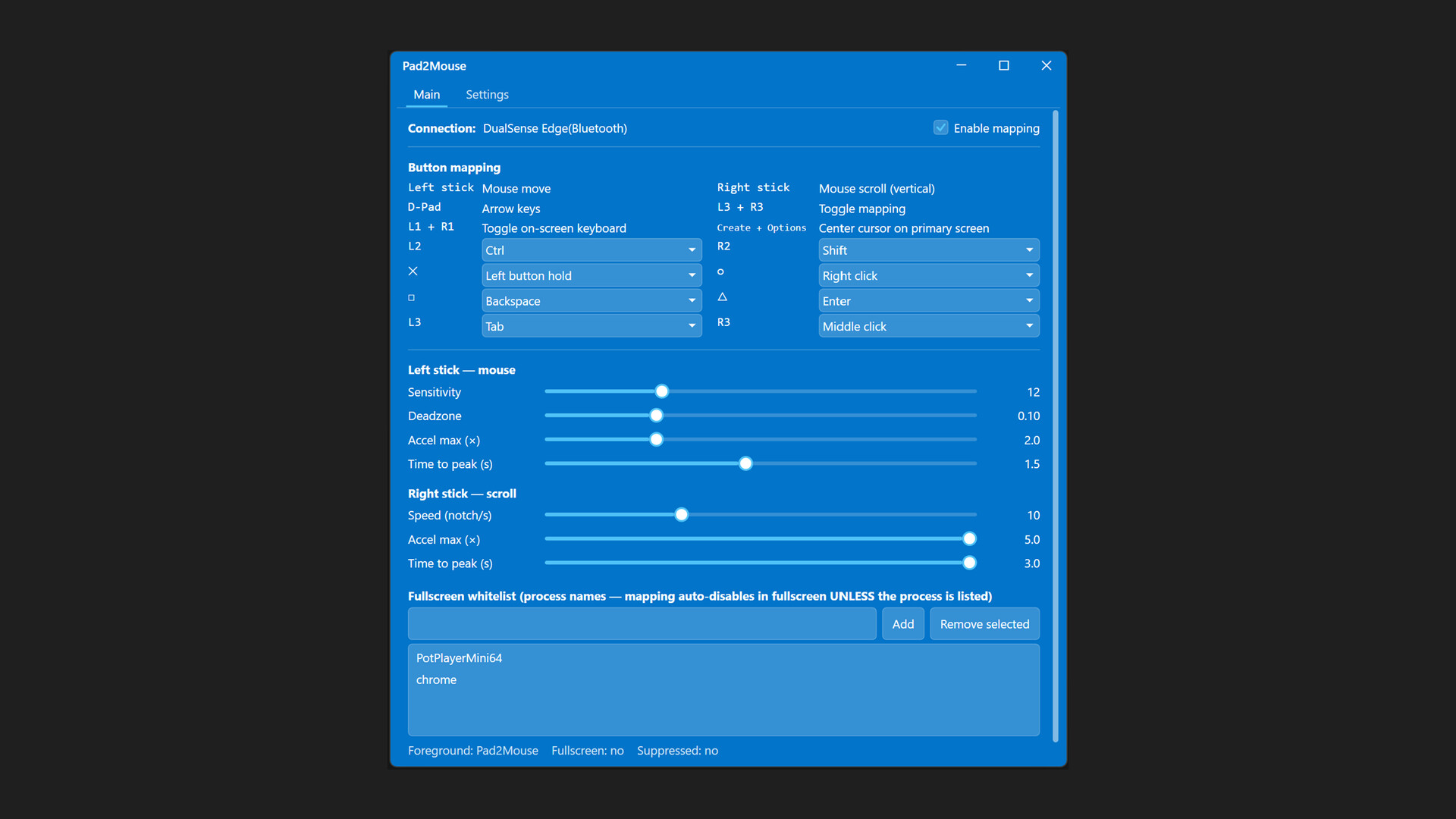 Pad2Mouse screenshot 1
