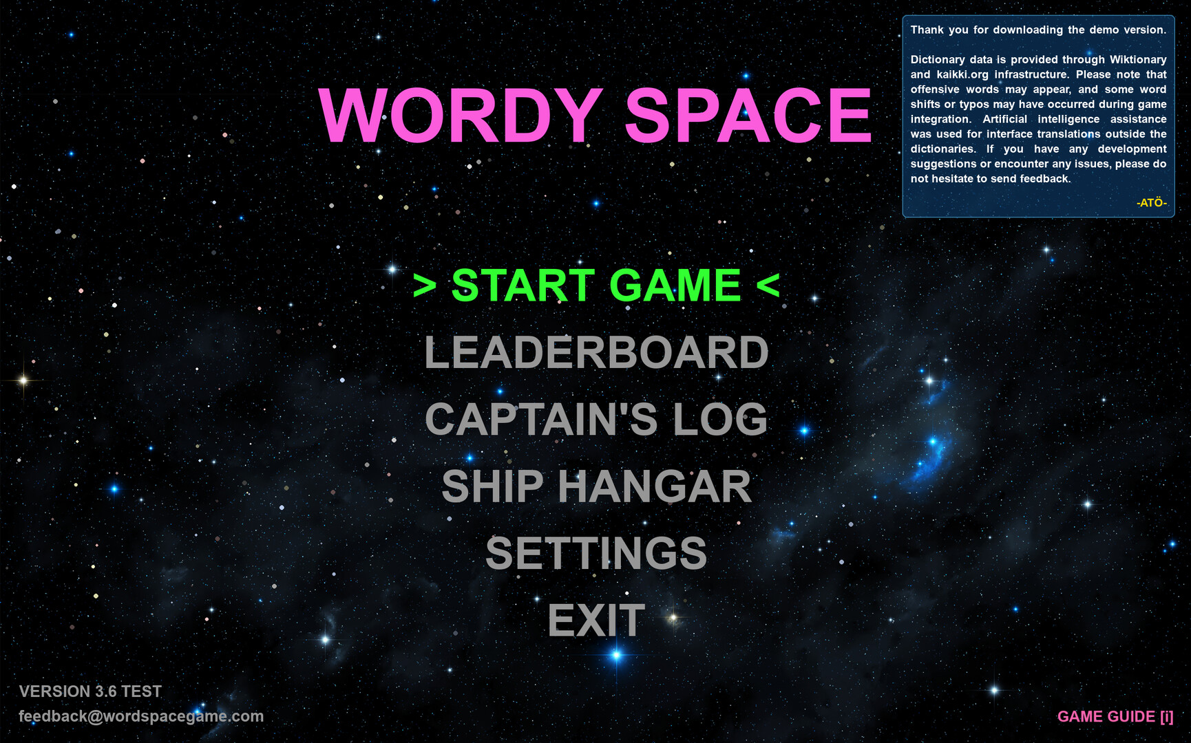 Wordy Space Featured Screenshot #1