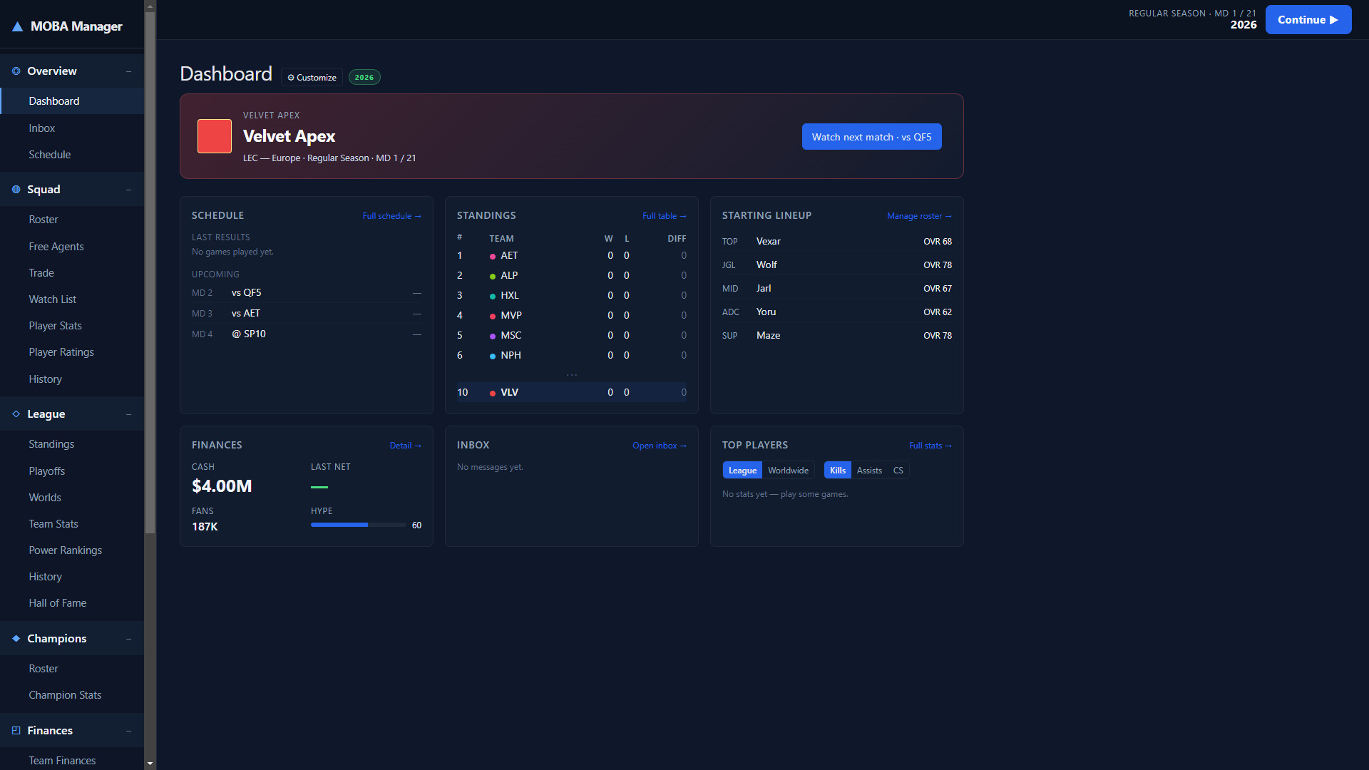 MOBA Manager screenshot 2