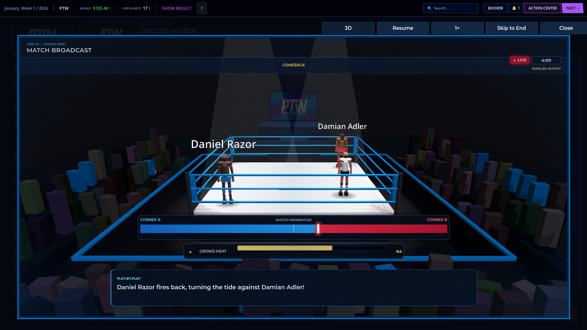 WBS26 Wrestling Booker Simulator screenshot 7
