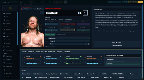 WBS26 Wrestling Booker Simulator screenshot 6