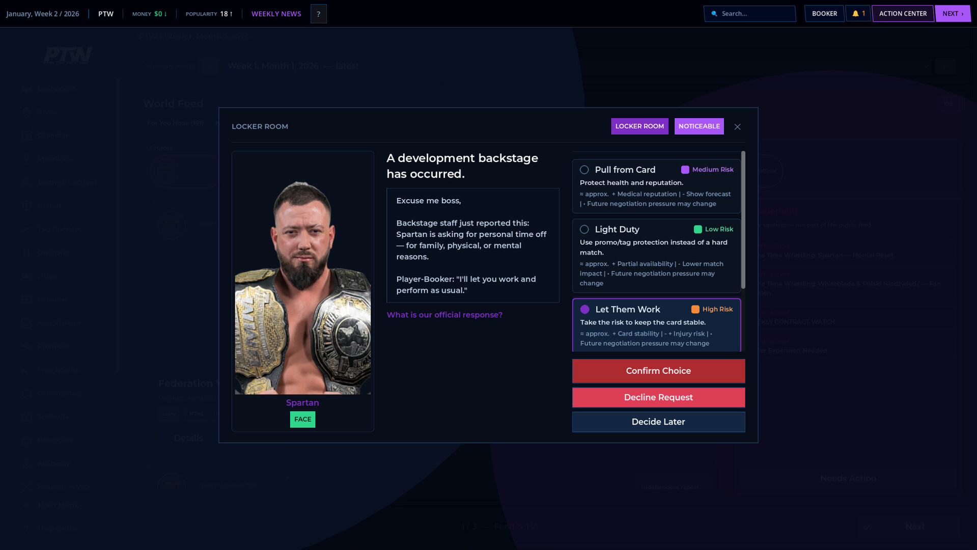 WBS26 Wrestling Booker Simulator screenshot 4