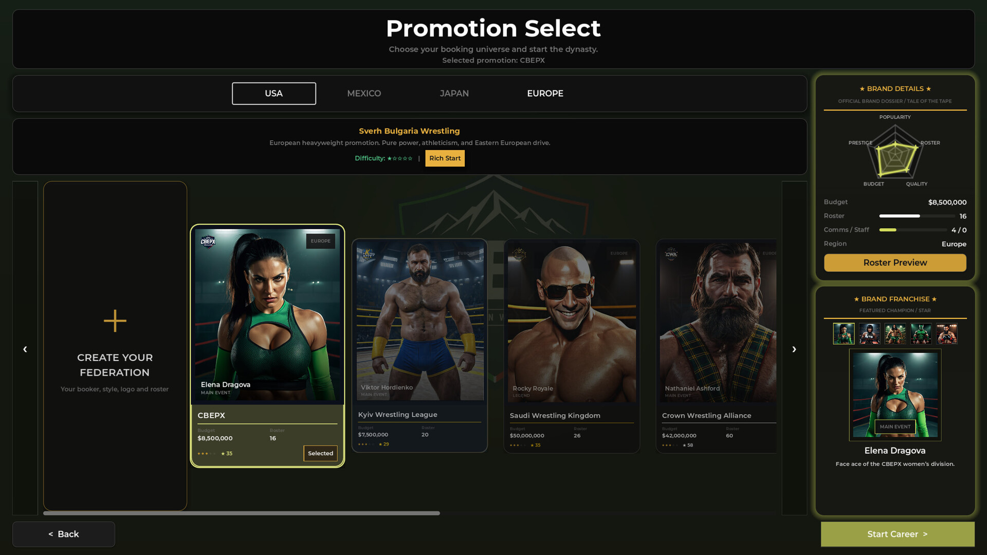 WBS26 Wrestling Booker Simulator screenshot 1