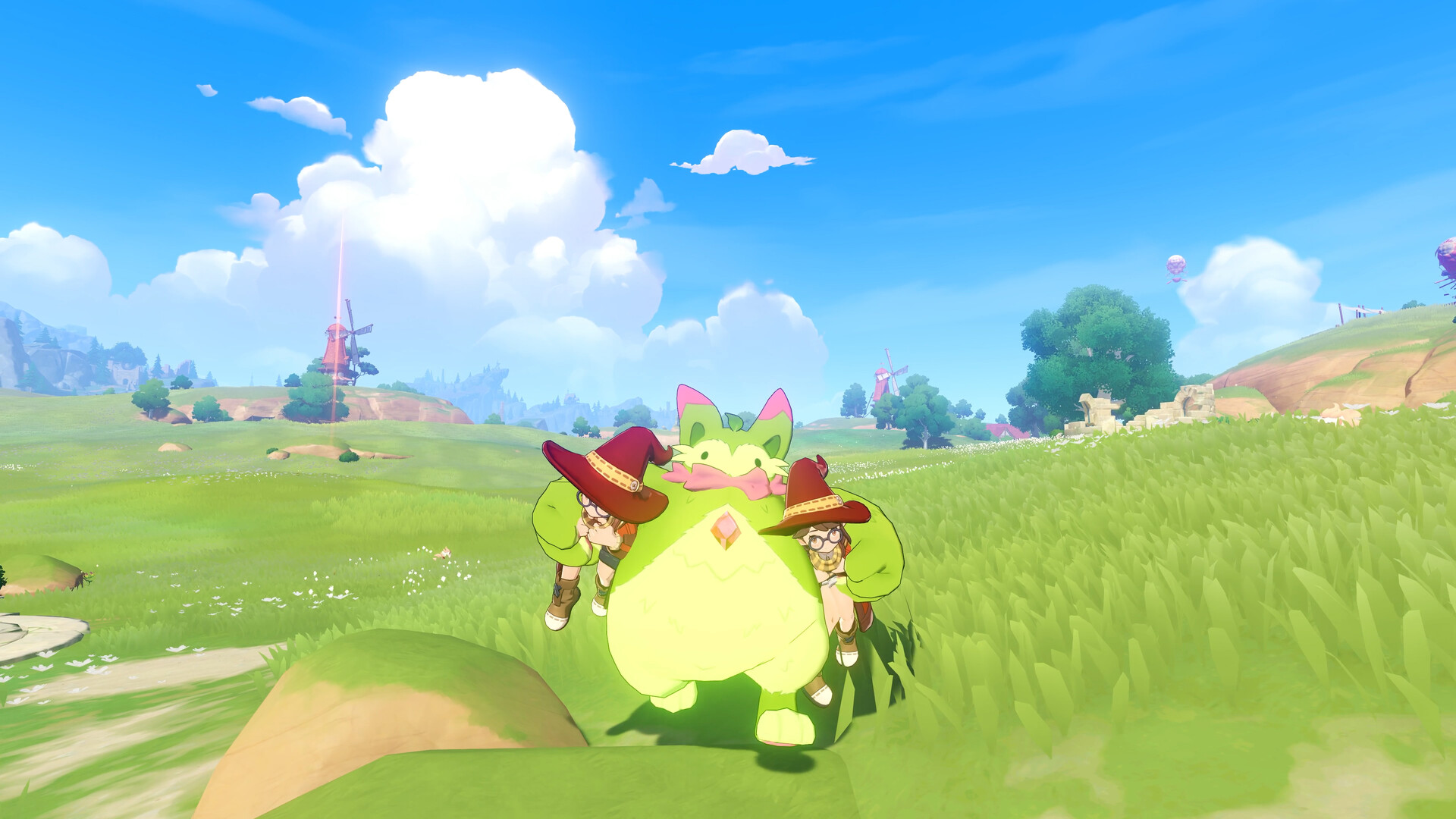 Roco Kingdom. Two players can co-ride a single Jini and travel the continent of Carosia together.