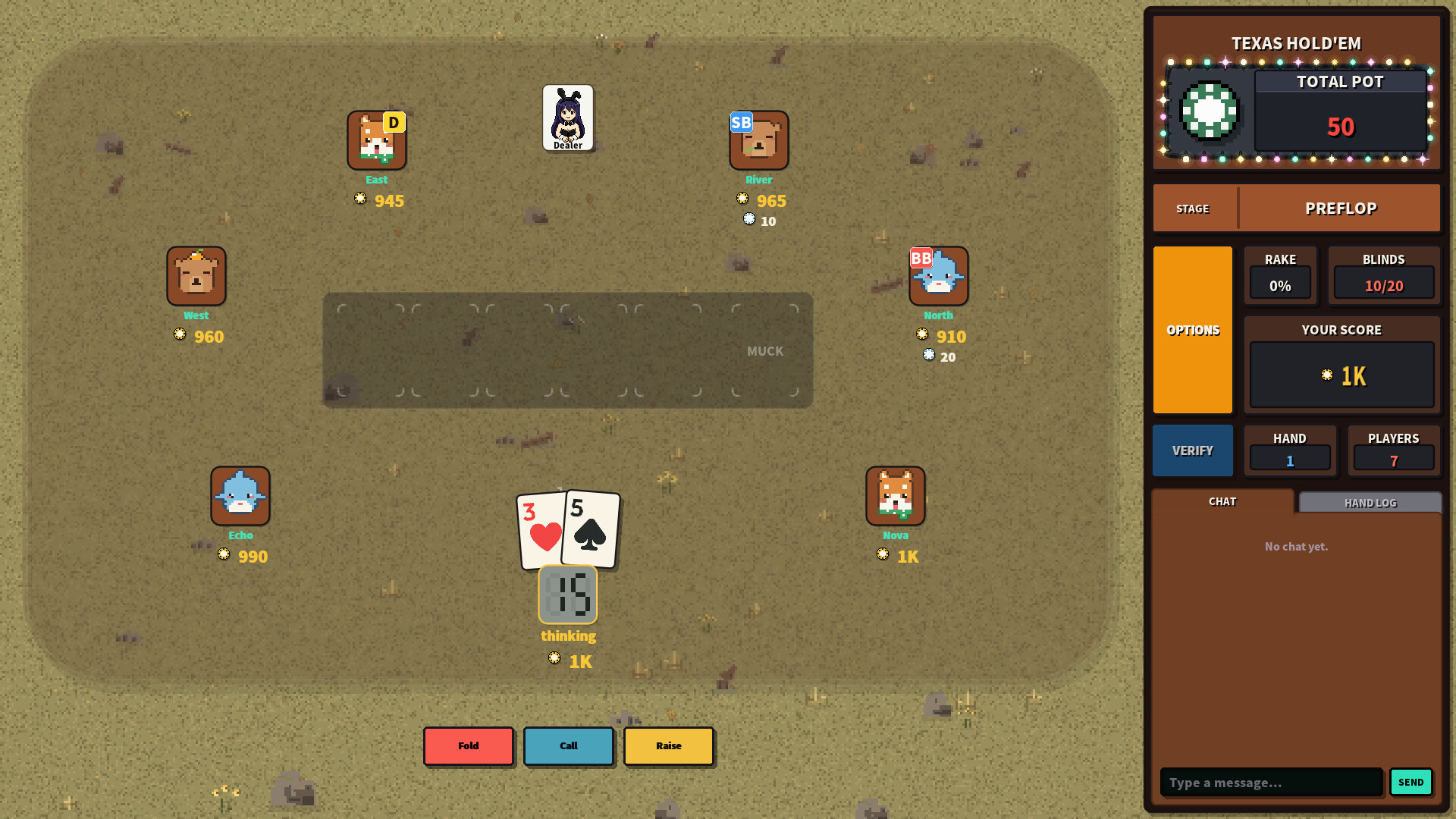 Pixel Texas Hold'em screenshot