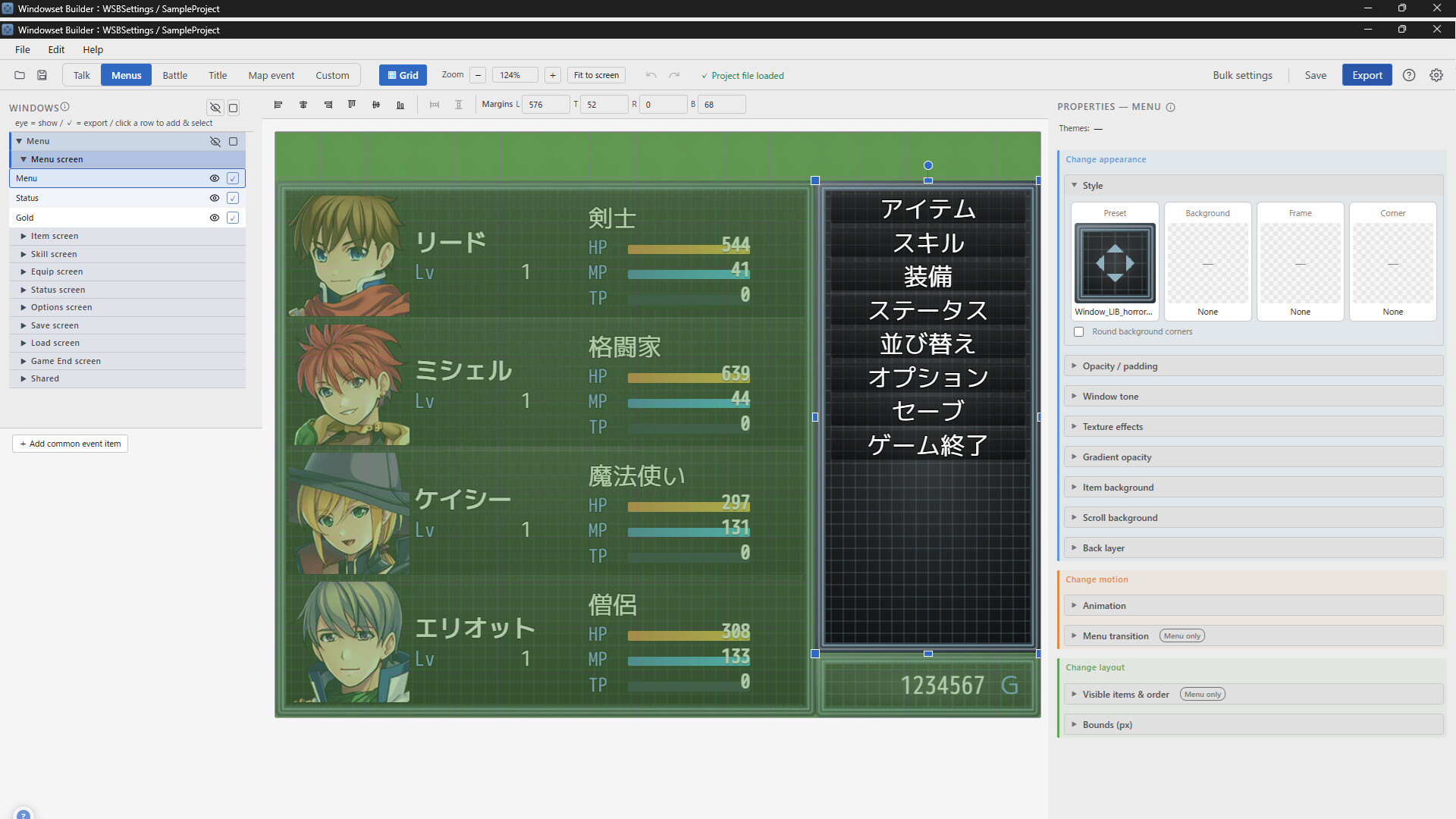 RPGツクールMZ - Windowset Builder Featured Screenshot #1