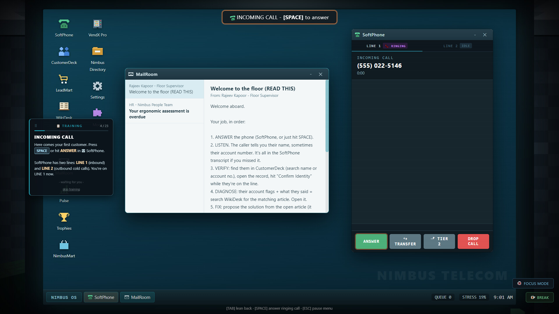 On Hold - Call Center Simulator screenshot 3