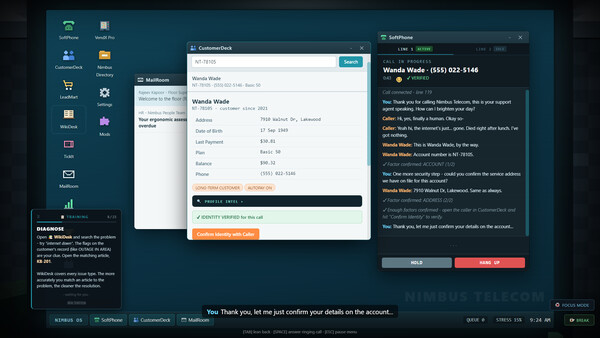 On Hold - Call Center Simulator — скриншот