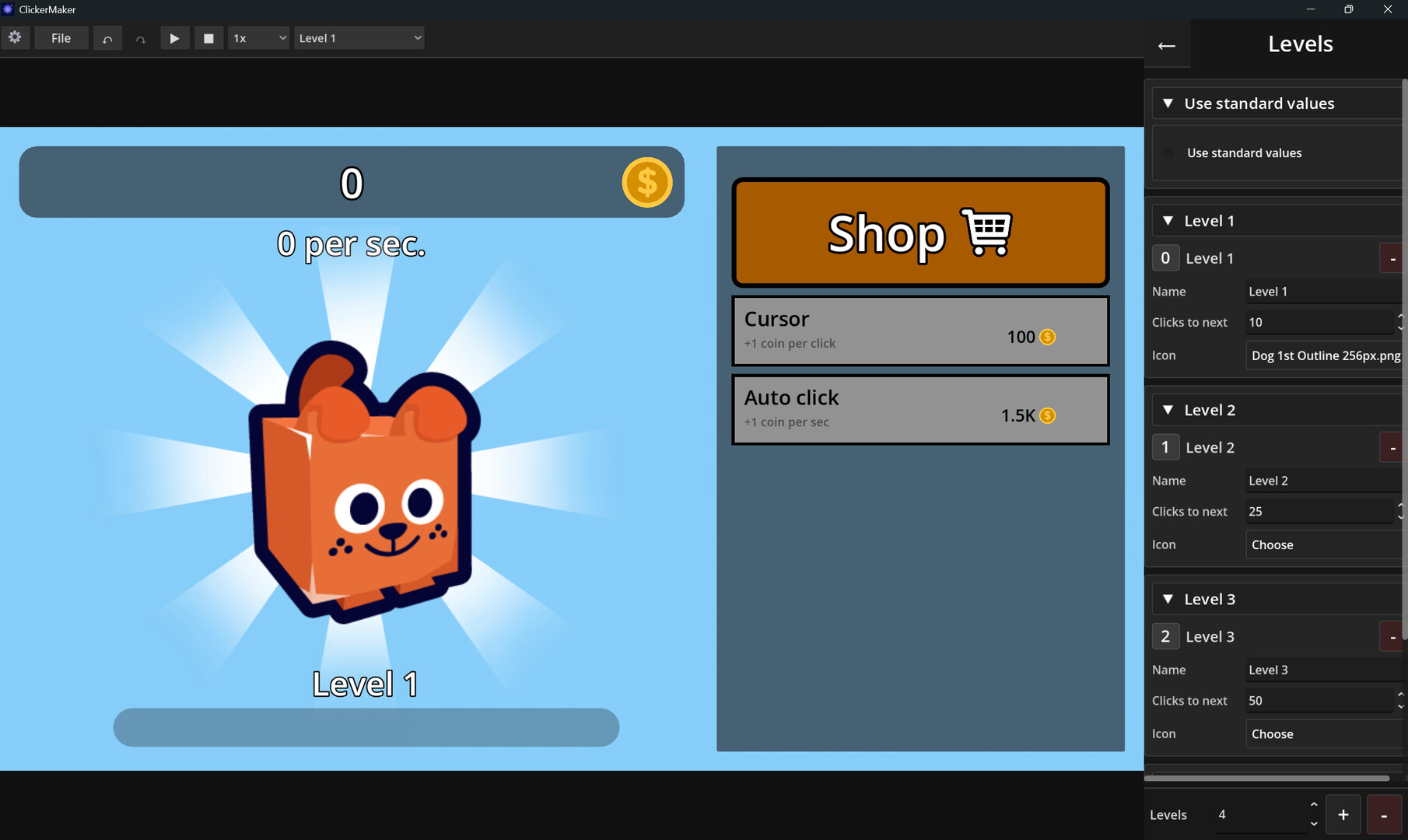 Clicker Game Maker screenshot 1