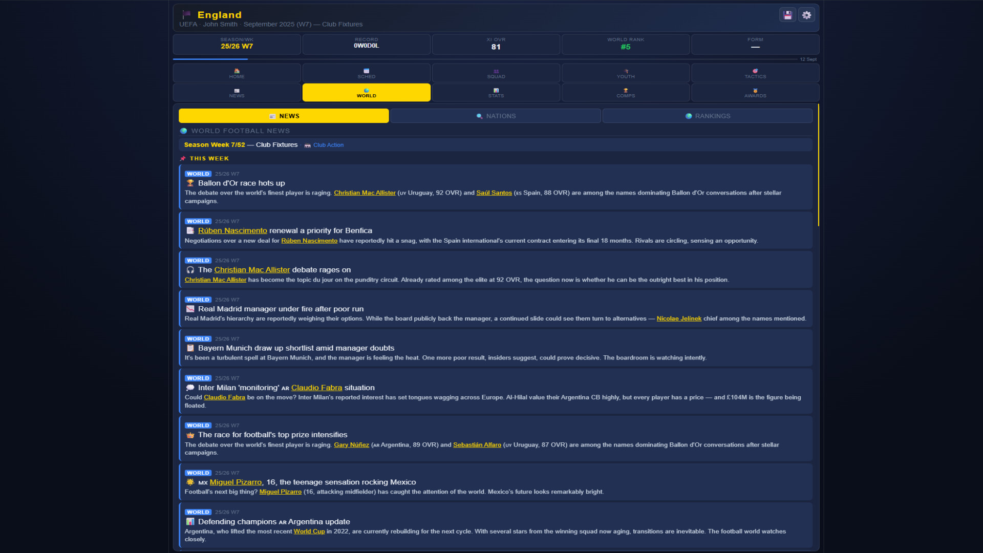 Sim: World Cup Manager screenshot 5