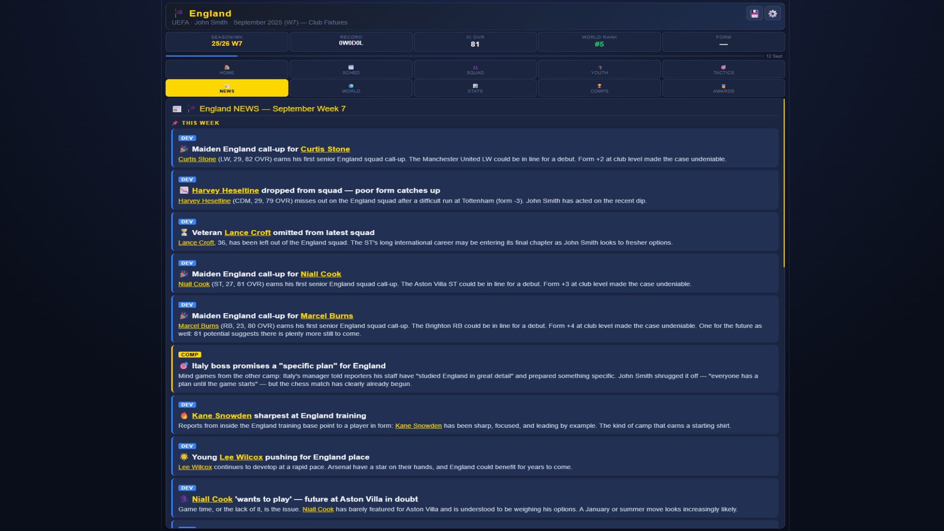 Sim: World Cup Manager screenshot #4