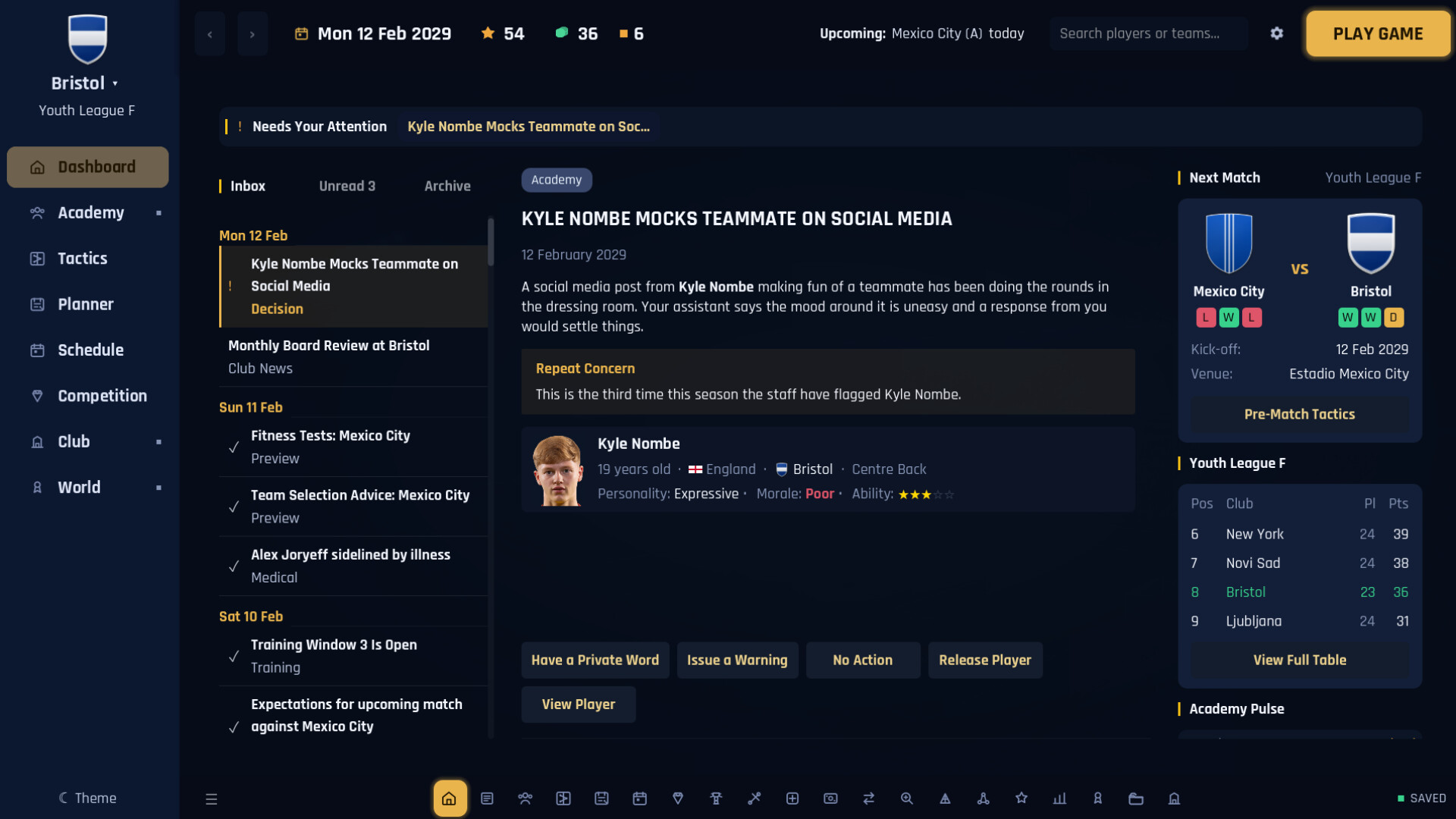 Football Academy Director — gameplay screenshot 2