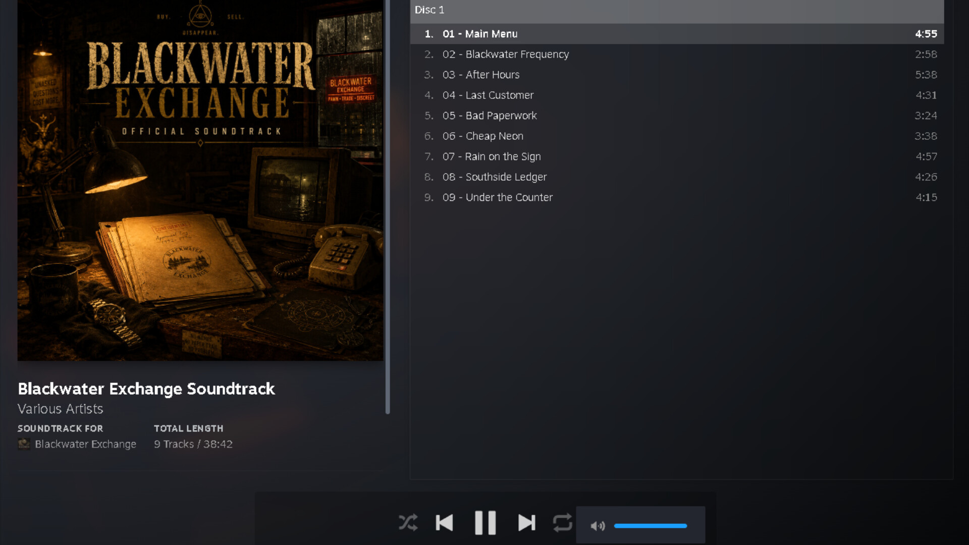 Blackwater Exchange Soundtrack Featured Screenshot #1