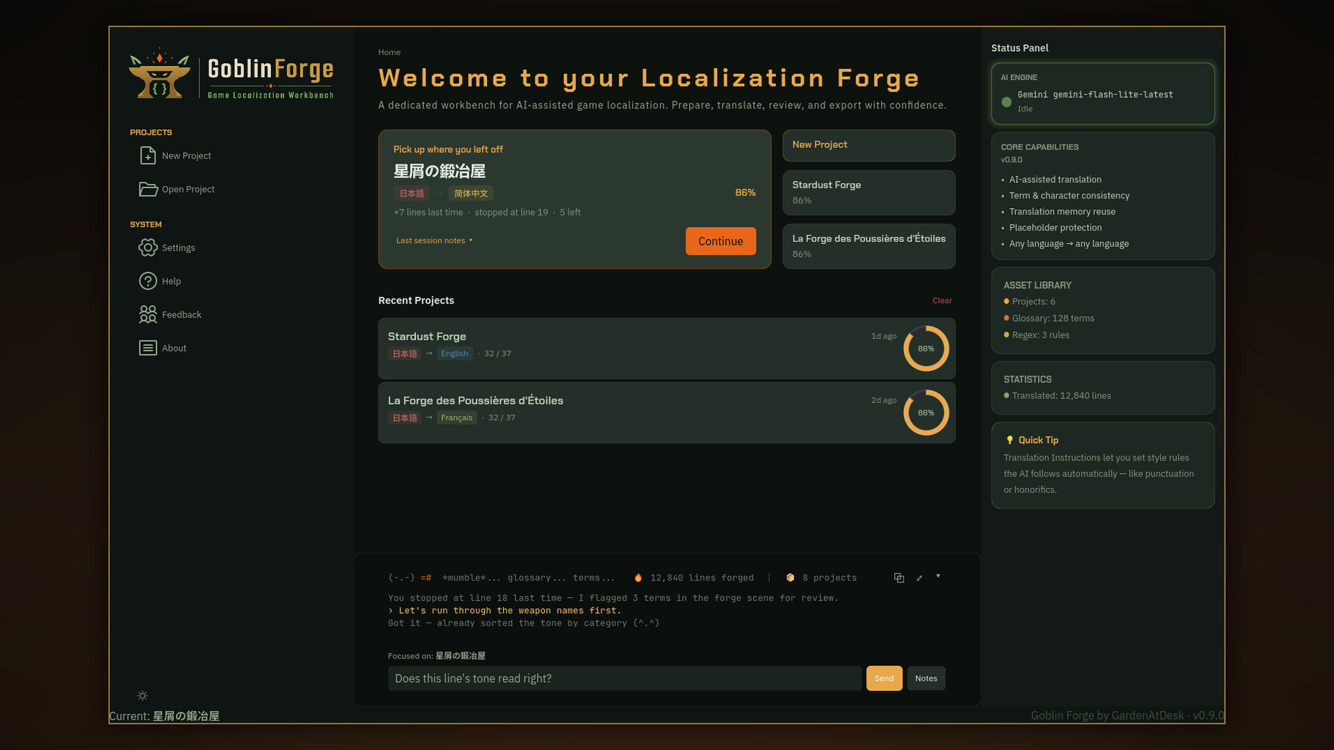 Goblin Forge — Game Localization Workbench screenshot 1