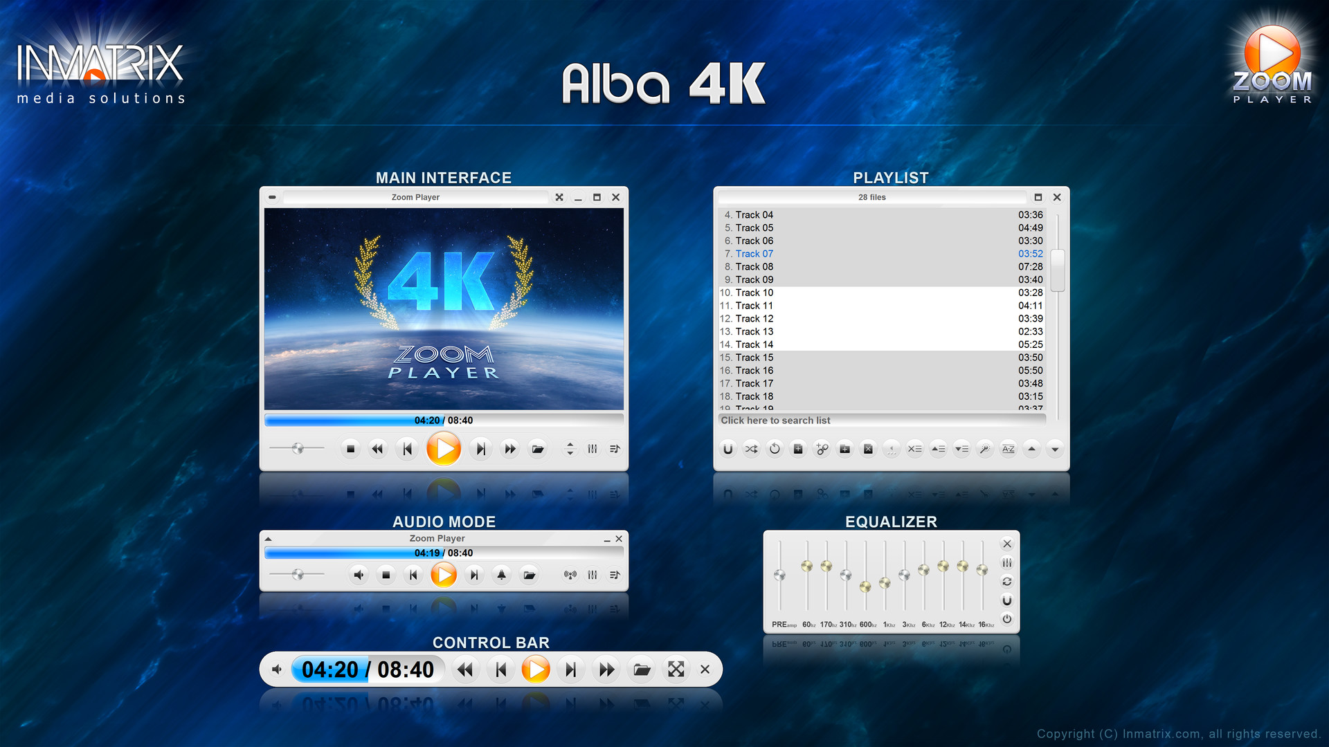 Zoom Player - Alba 4K skin Featured Screenshot #1