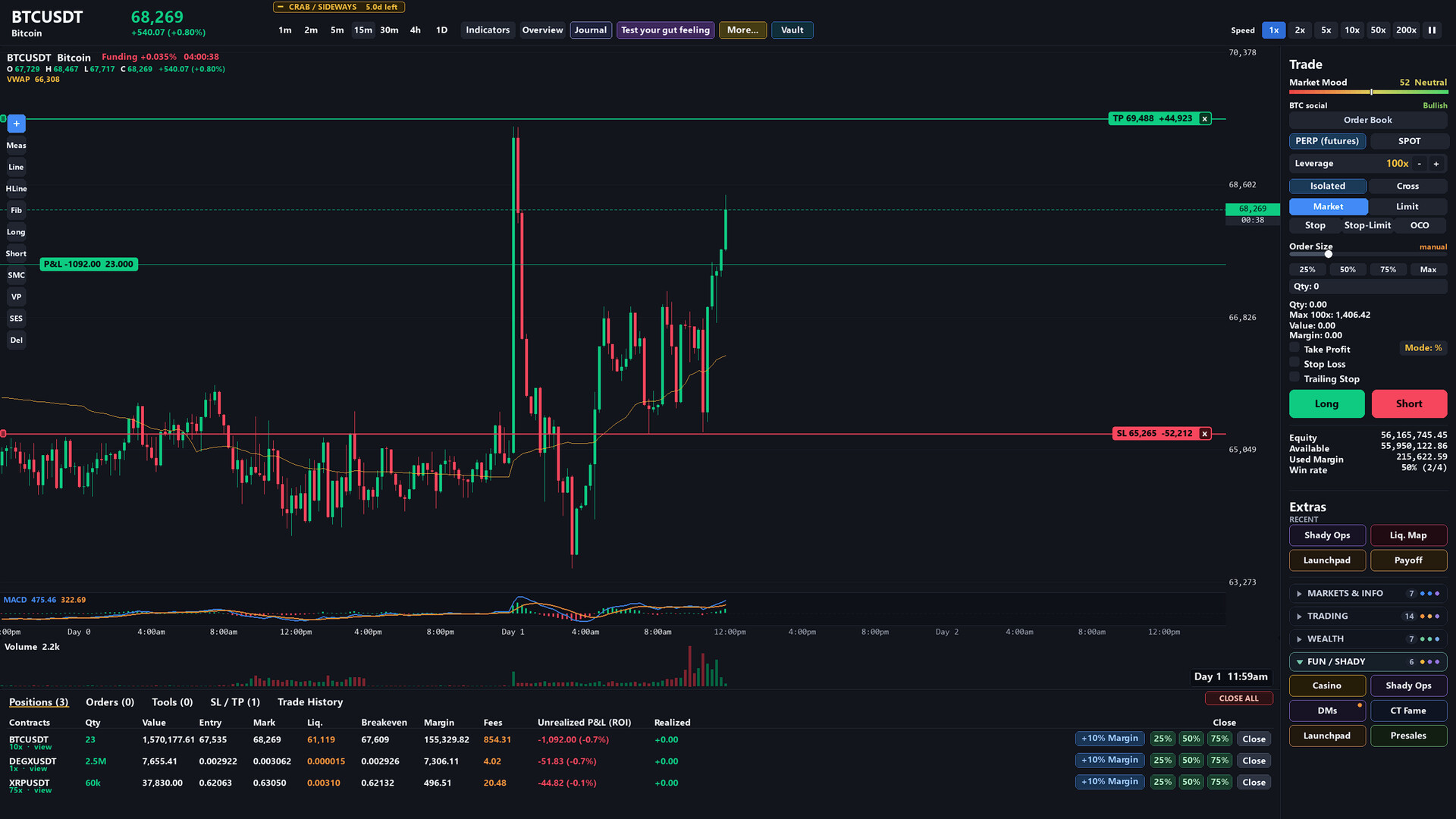 Bull&Bear Crypto Trading Simulator screenshot 1