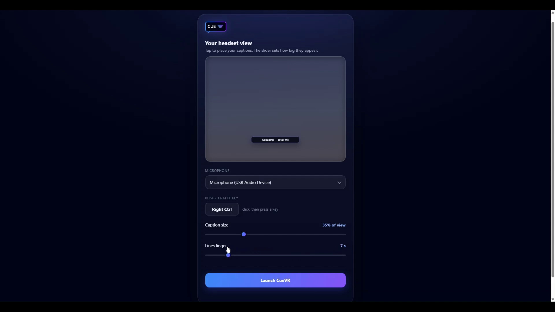 CueVR screenshot 1