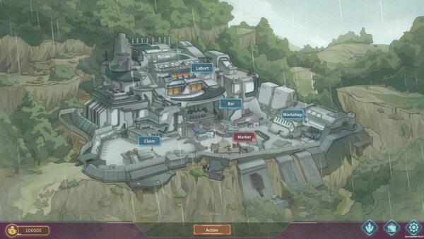 Oxygen Frontier スクリーンショット｜人類が暮らすシェルター拠点の全景