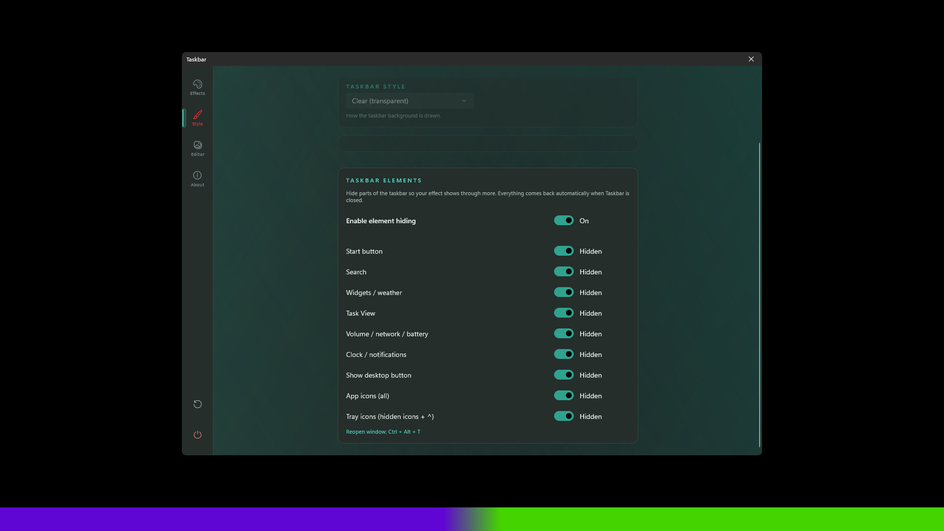 Taskbar screenshot 5