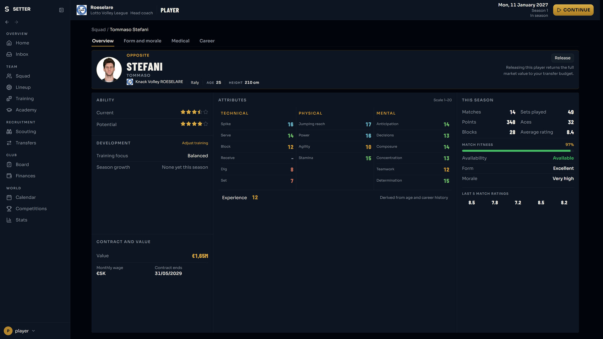 Setter: Volleyball Manager 27 screenshot #3