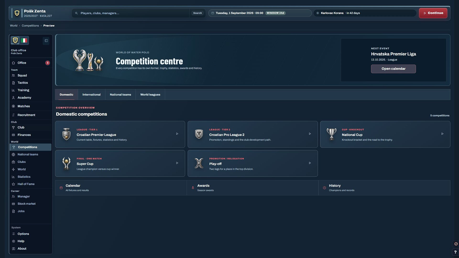 Water Polo Manager 2026 screenshot