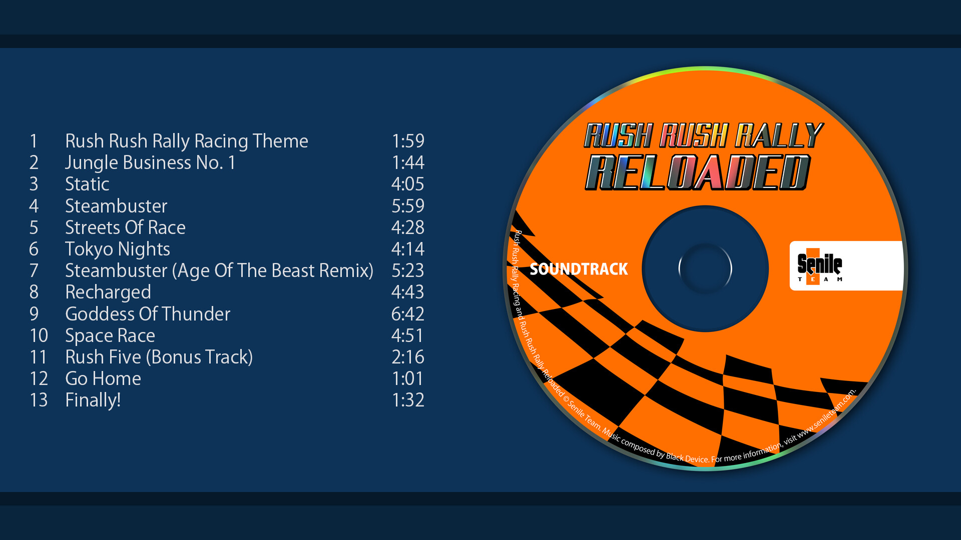 Rush Rush Rally Reloaded Soundtrack Featured Screenshot #1