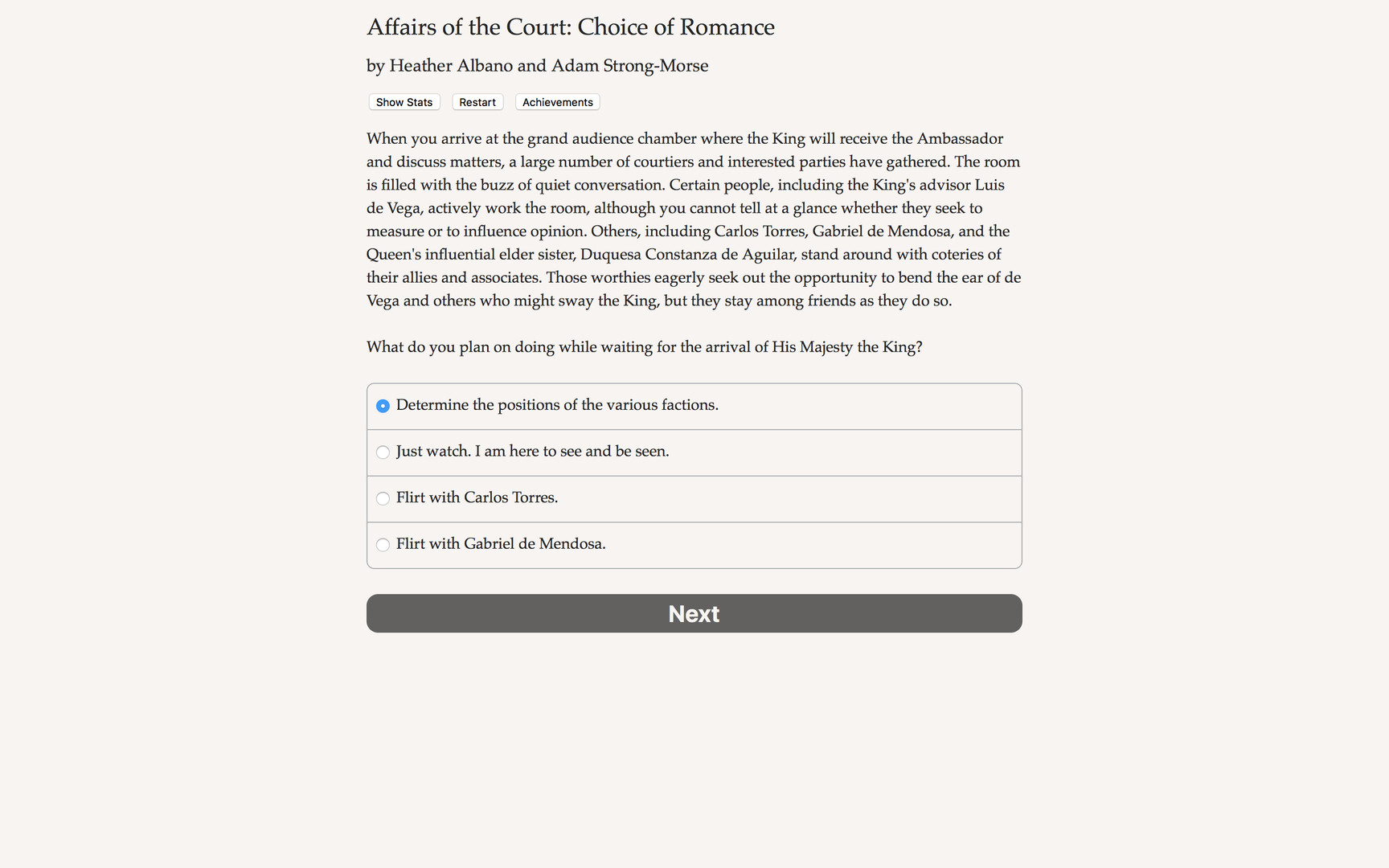 screenshot of Affairs of the Court: Choice of Romance 4