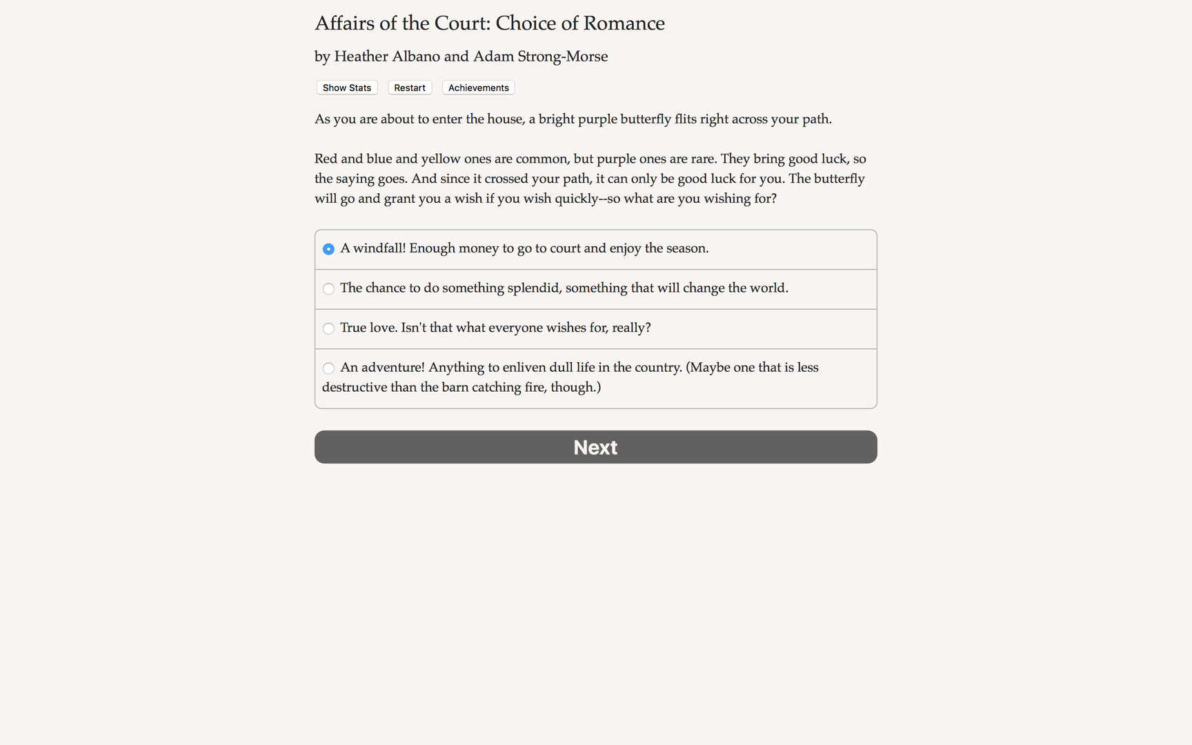 screenshot of Affairs of the Court: Choice of Romance 2