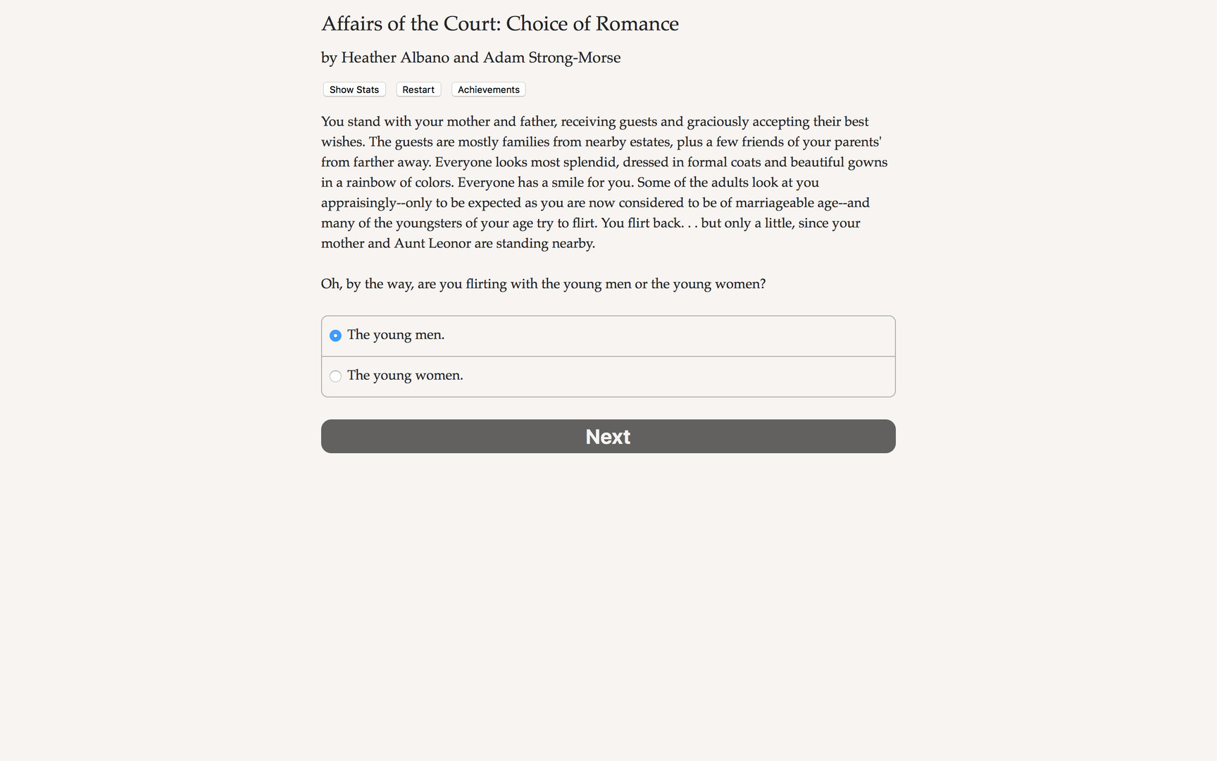 screenshot of Affairs of the Court: Choice of Romance 3