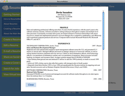 Resume Maker® for Mac screenshot 4