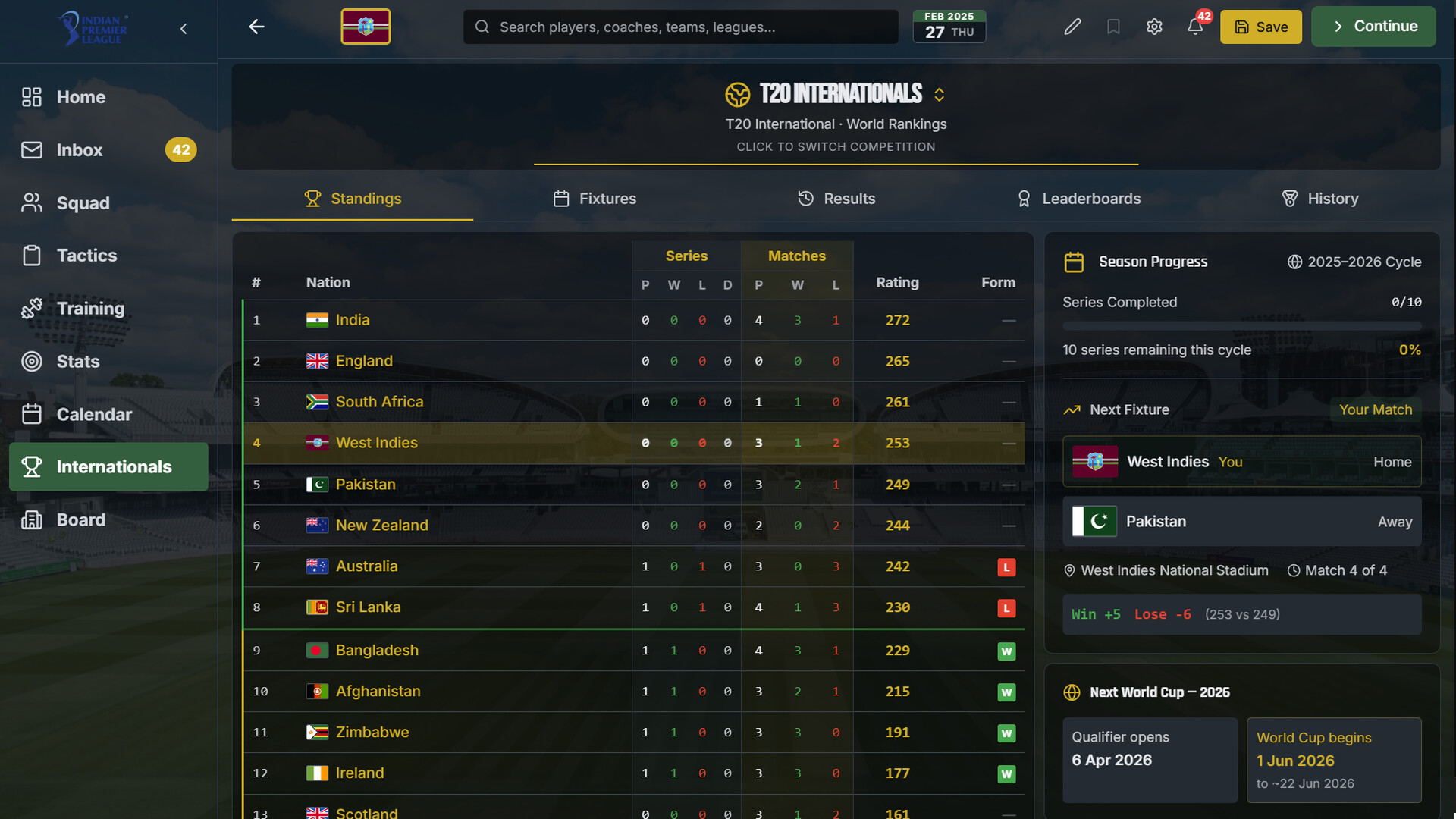 Cricket Manager screenshot 2