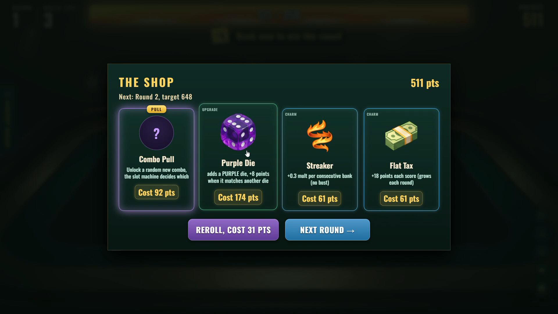 Dice & Dare : A Push-Your-Luck Casino-Style Dice Roguelike screenshot 2