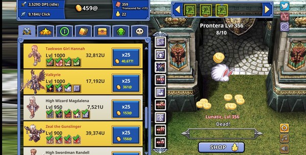 Screenshot z Ragnarok Clicker