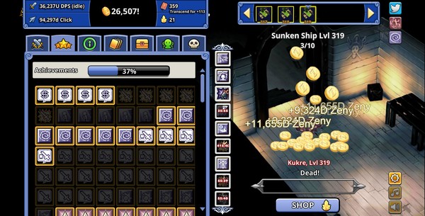 Screenshot z Ragnarok Clicker