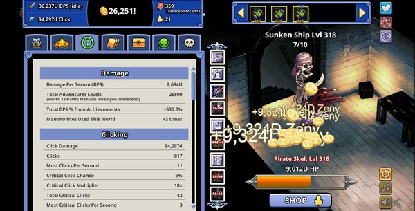 Screenshot z Ragnarok Clicker