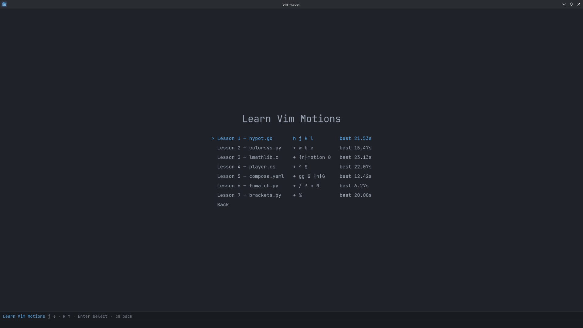vim racer screenshot #2