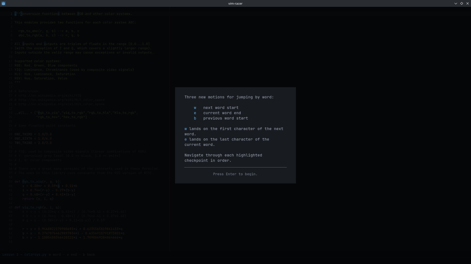 vim racer screenshot #5