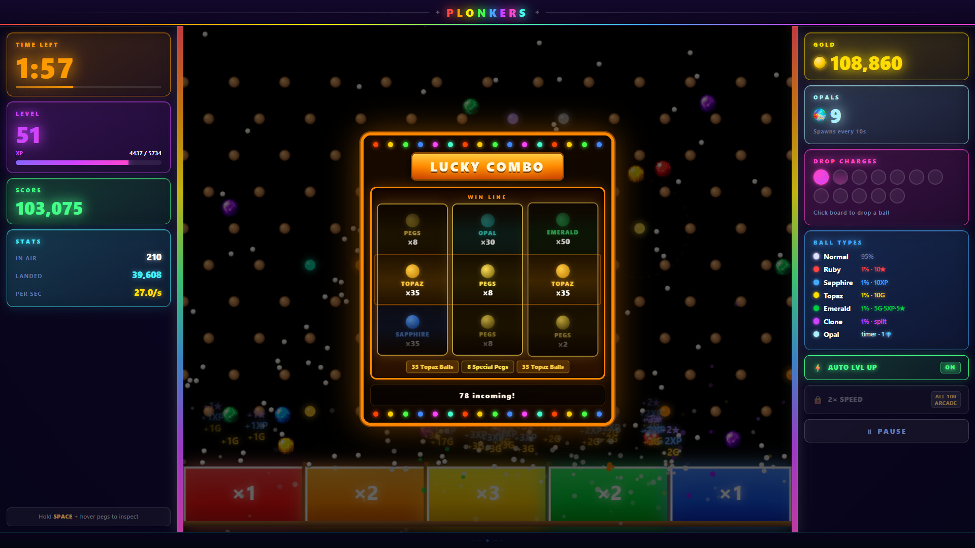 Plonkers - totally bonkers plinko screenshot