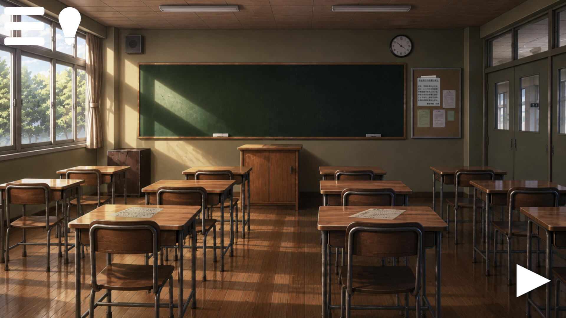 君と最後の放課後 公式スクリーンショット 誰もいない教室内部の全景