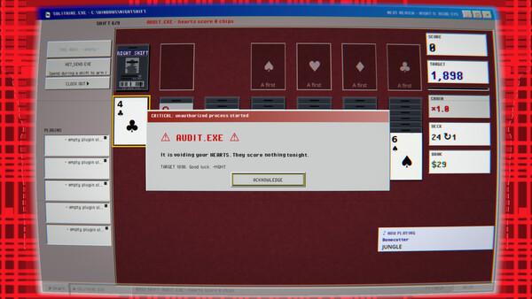 Скриншот 6 из игры SOLITAIRE.EXE: A Roguelike on the Night Shift
